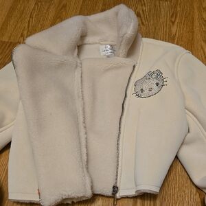 Forever 21 Cream Fleece Jacket Hello Kitty